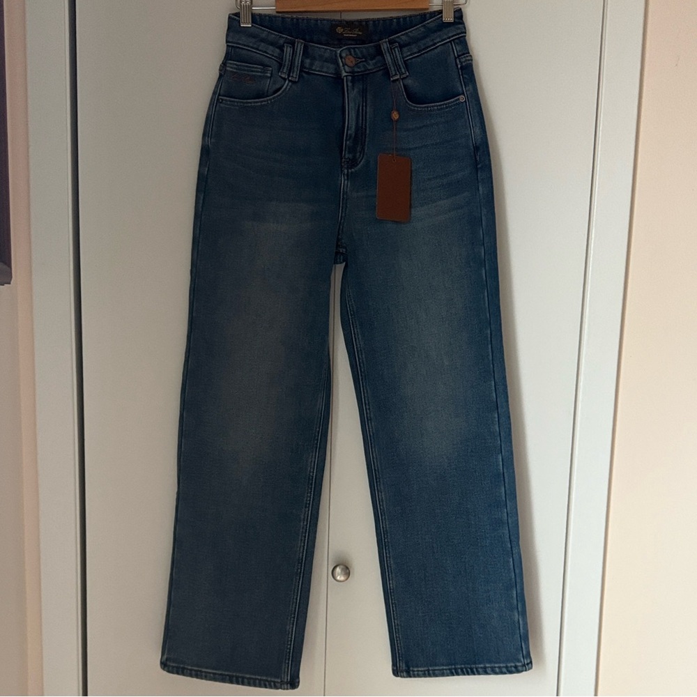 Loro Piana Fleece lined Straight Leg Jeans for women